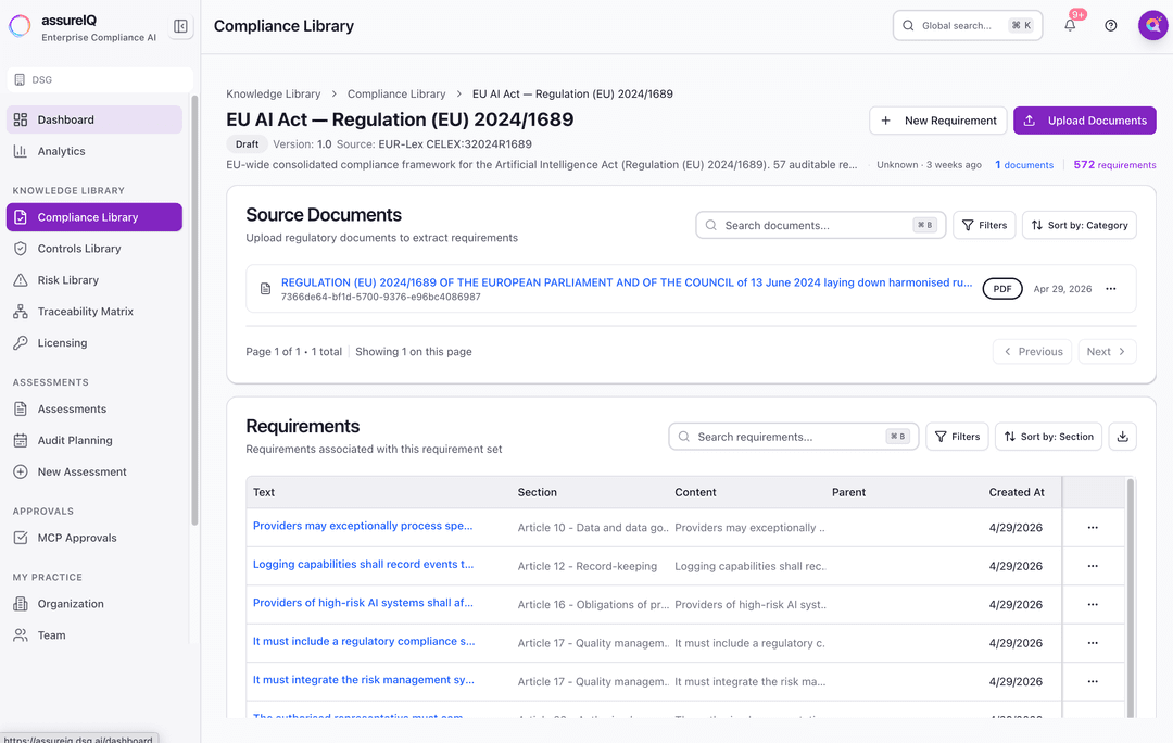 Automated policy analysis interface showing AI-powered document processing